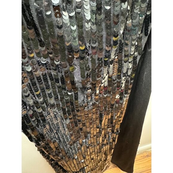 Mac Duggal Black Fully Sequined One Shoulder Prom Evening Gown Formal Size 4 NEW - Picture 4 of 8